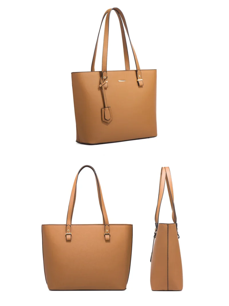 Vegan Leather 4-Piece Handbag Set - Versatile Tote with Crossbody, Wristlet & Cardholder - Image 2