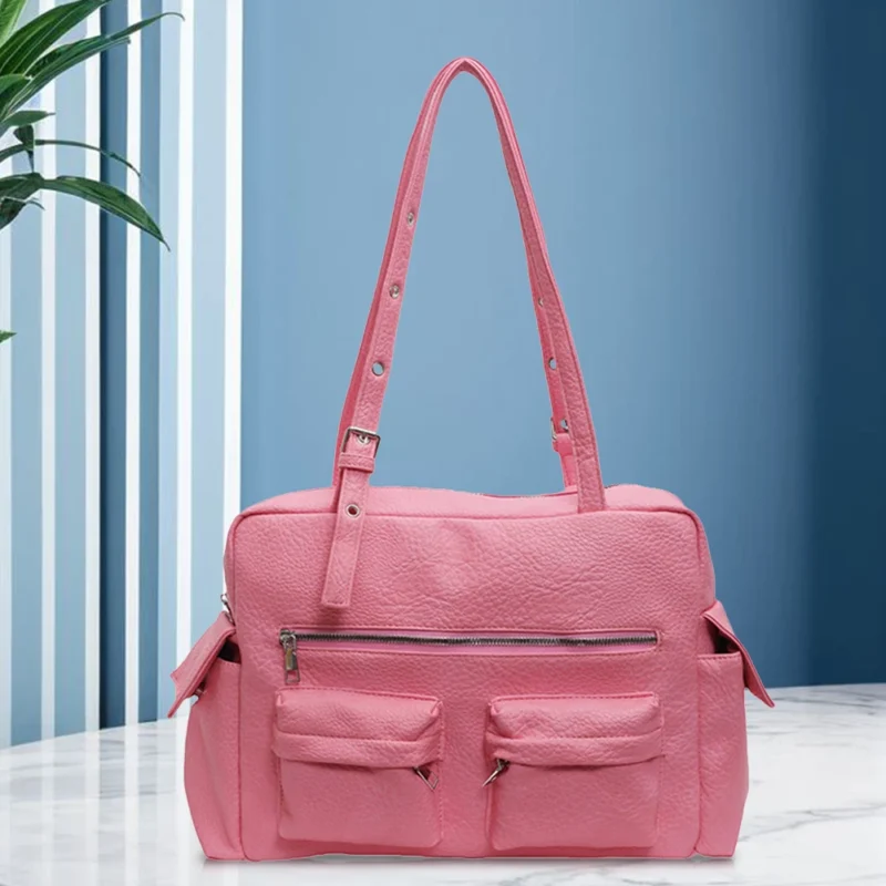 Vegan Leather Work Tote with Adjustable Strap for Women - Professional Multi-Pocket Satchel - Image 7