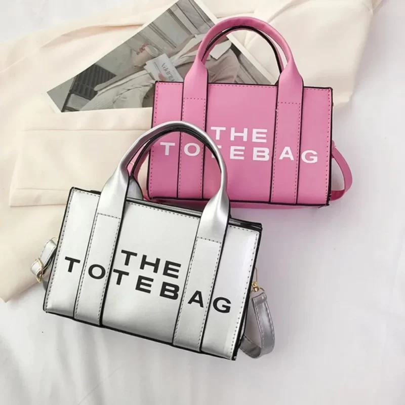 PU Leather Work Tote Bag with Letter Design - Adjustable Straps Professional Commuter Bag for Women - Image 5