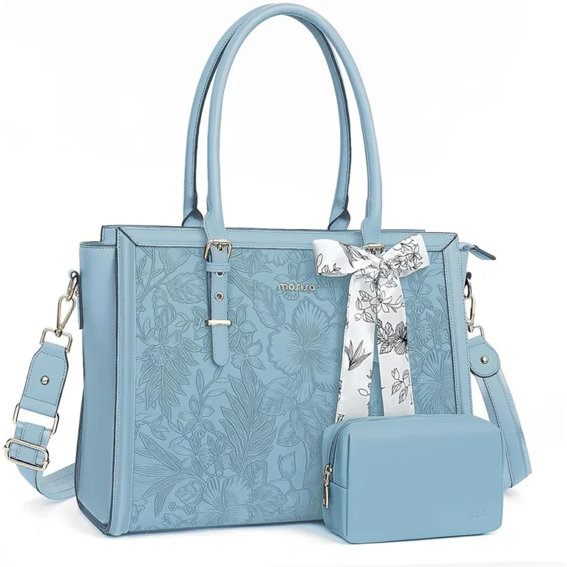 Professional PU Leather Laptop Tote Bag for Women - 15.6 Inch Notebook Shoulder Bag with Organizers - Image 12