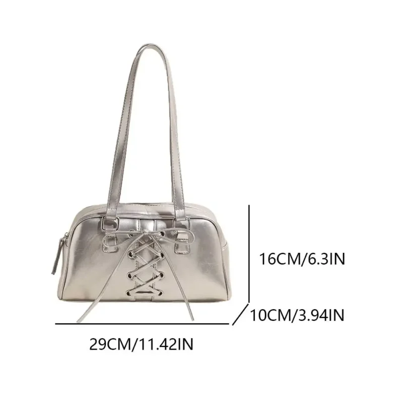Y2K Aesthetic Red PU Leather Shoulder Bag with Top Handle for Women - Fashion Tote Purse - Image 21