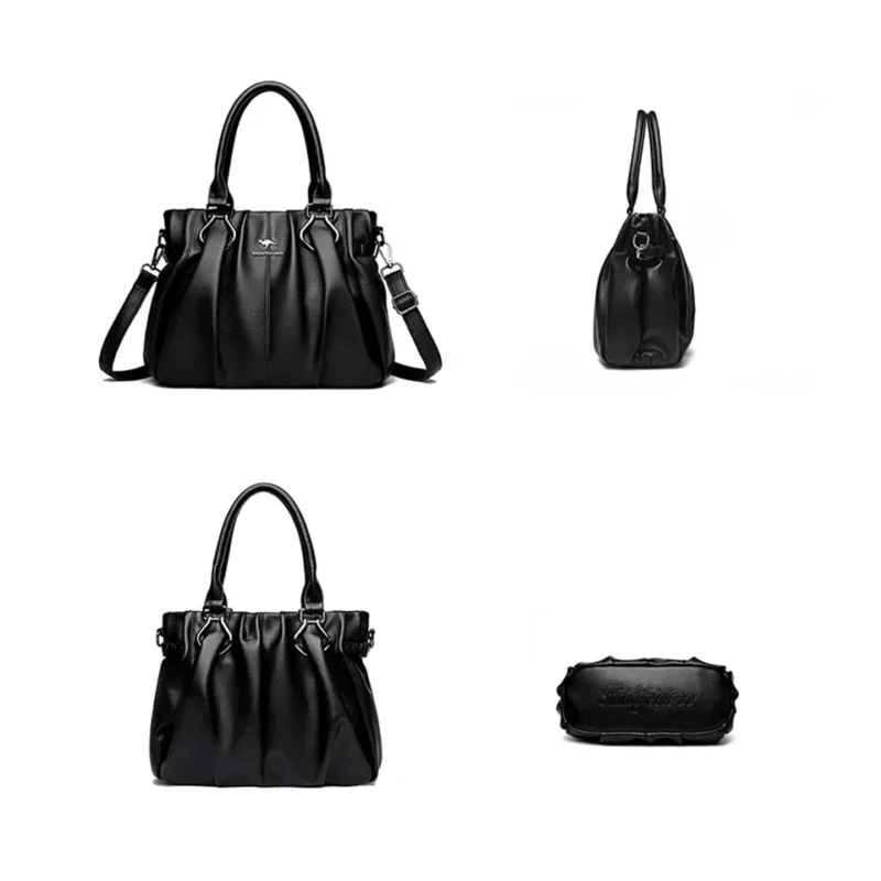 Microfiber Leather Work Tote Bag with Zipper Closure for Women - Professional Commuter Handbag - Image 5
