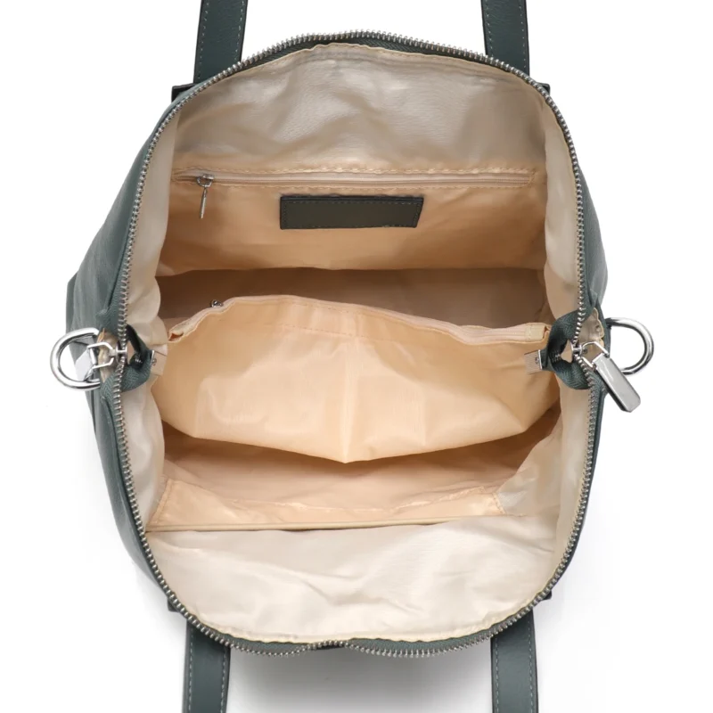 Genuine Leather Work Tote Bag with Compartments for Women - Professional Commuter Shoulder Handbag - Image 4