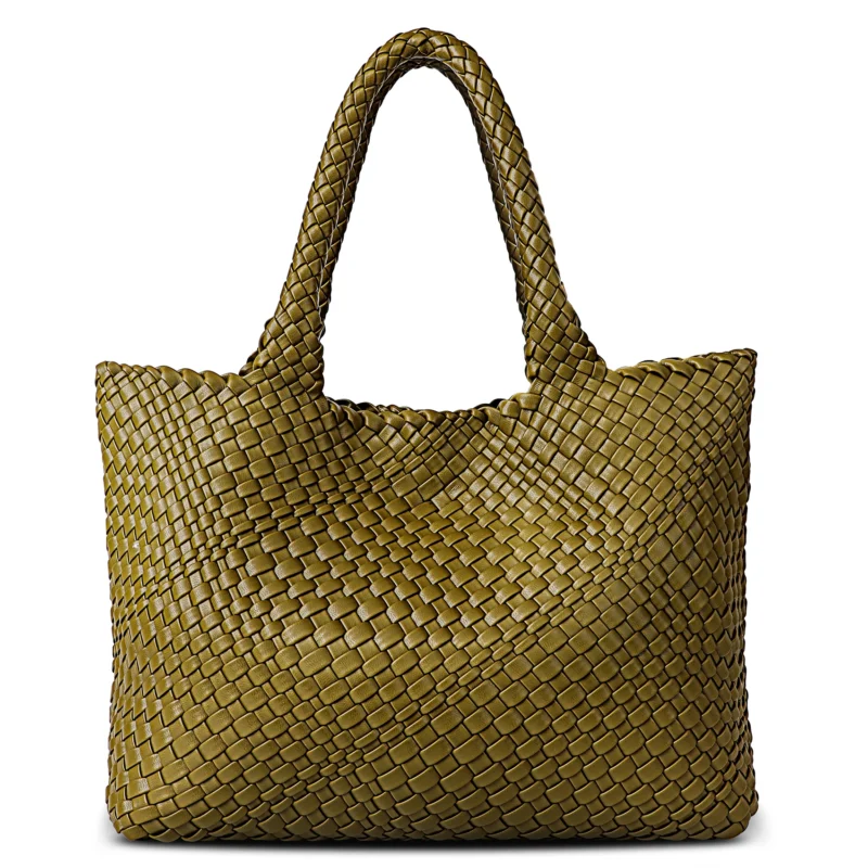 Woven Vegan Leather Tote Bag with Handle for Women - Professional Work & Travel Companion - Image 9
