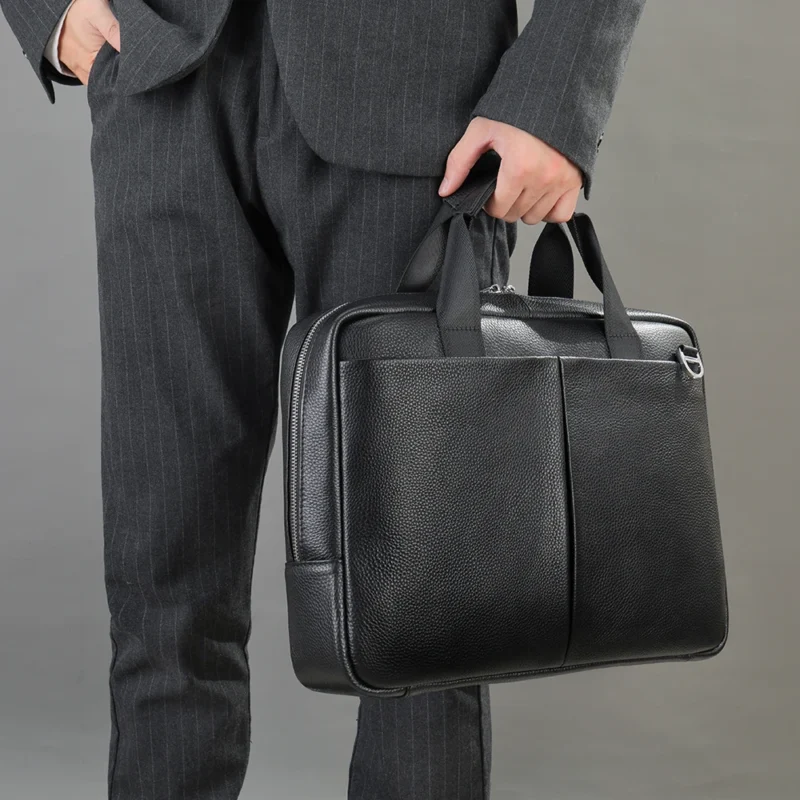 Full Grain Leather Executive Briefcase with 15-Inch Laptop Compartment - Professional Business Bag for Men - Image 6