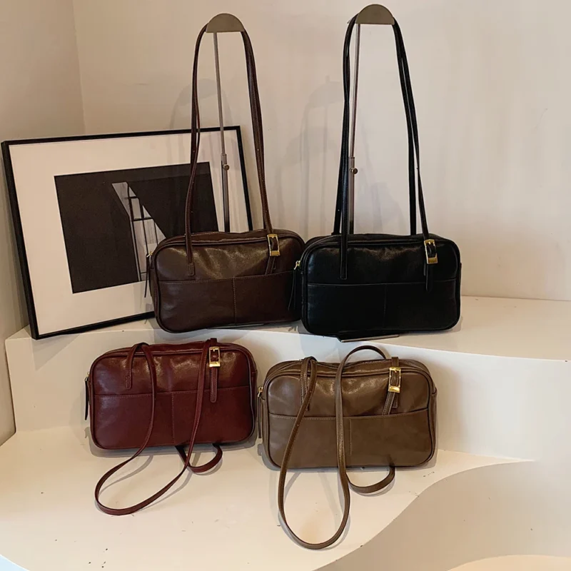 Premium PU Leather Boston Tote Bag with Adjustable Strap for Professional Women - Office & Travel Handbag - Image 6