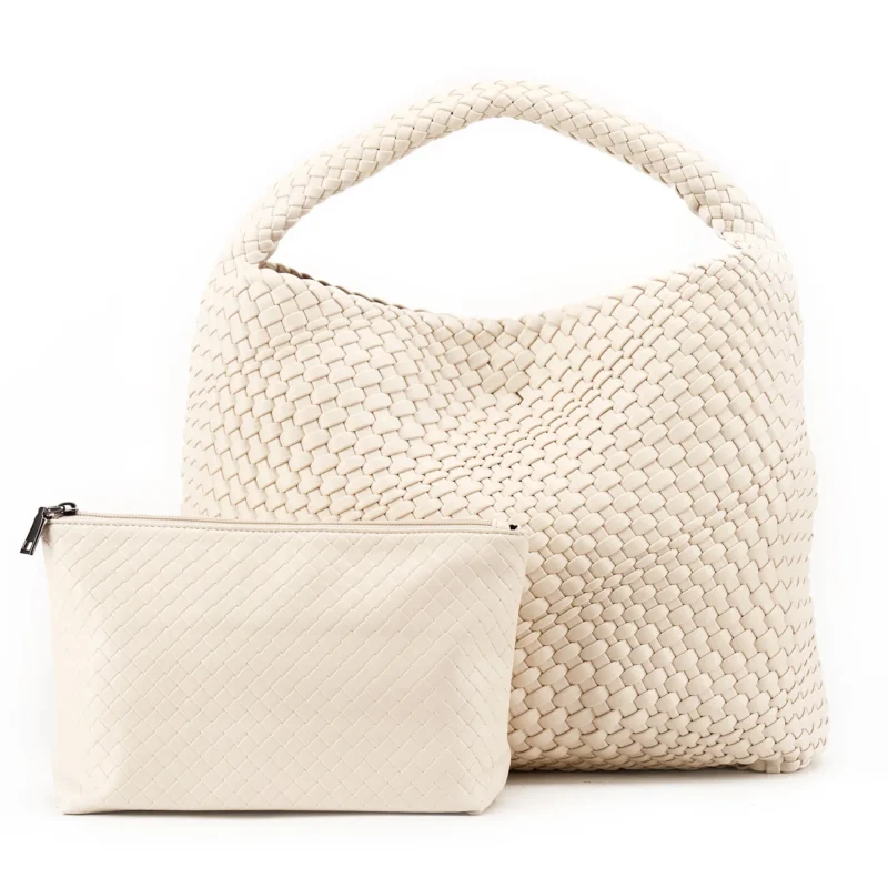 Vegan Leather Woven Tote Bag with Shoulder Straps for Women - Professional Work and Travel Handbag - Image 14