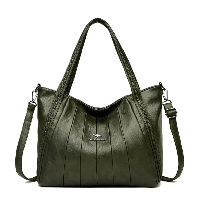 Premium Microfiber Leather Tote with Multi-Compartment Design - Versatile Women's Professional Shoulder Bag - Image 9