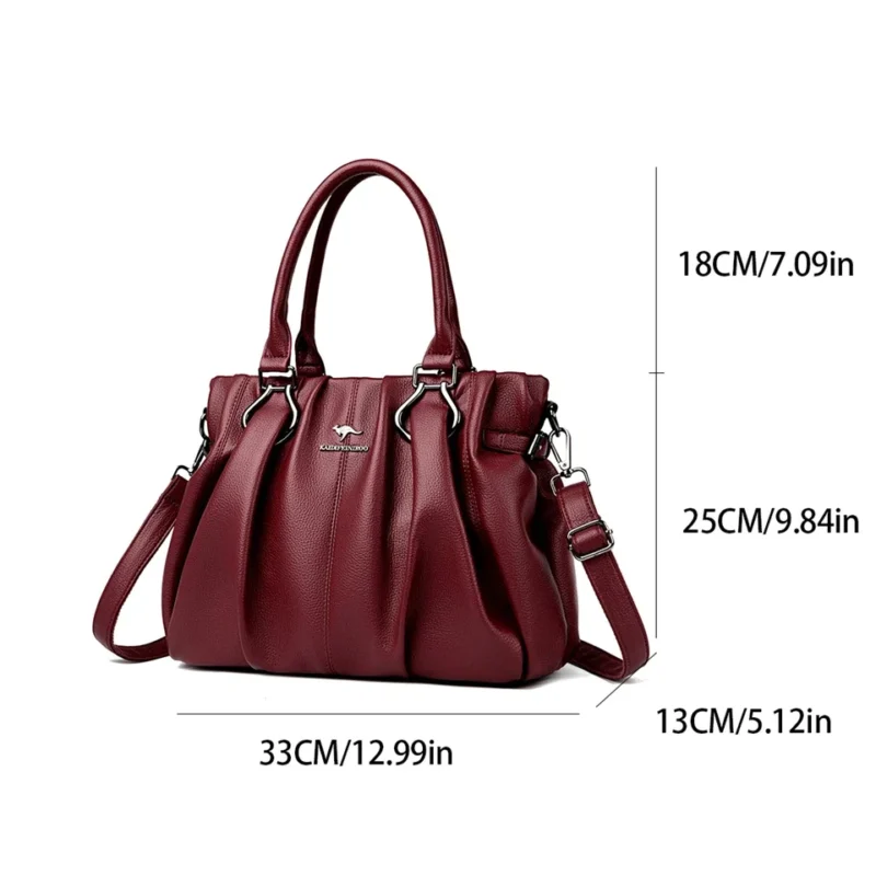 Microfiber Leather Work Tote Bag with Zipper Closure for Women - Professional Commuter Handbag - Image 4