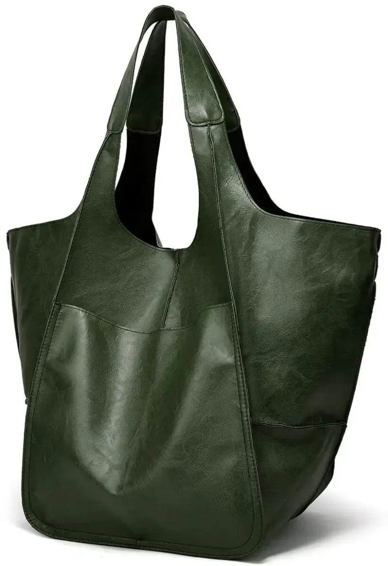 Premium PU Leather Work Tote with Spacious Compartments for Women - Professional Bucket Bag - Image 9