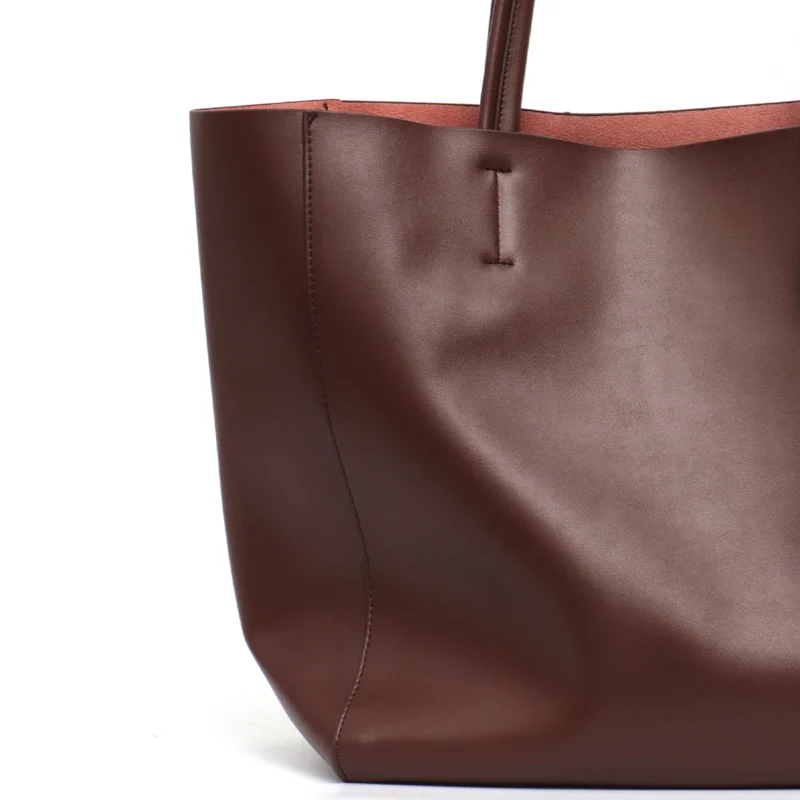 Full Grain Leather Work Tote with Laptop Compartment for Women - Professional Daily Bag - Image 2