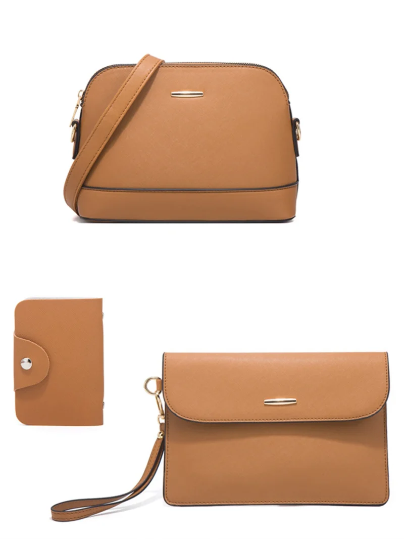 Vegan Leather 4-Piece Handbag Set - Versatile Tote with Crossbody, Wristlet & Cardholder - Image 4
