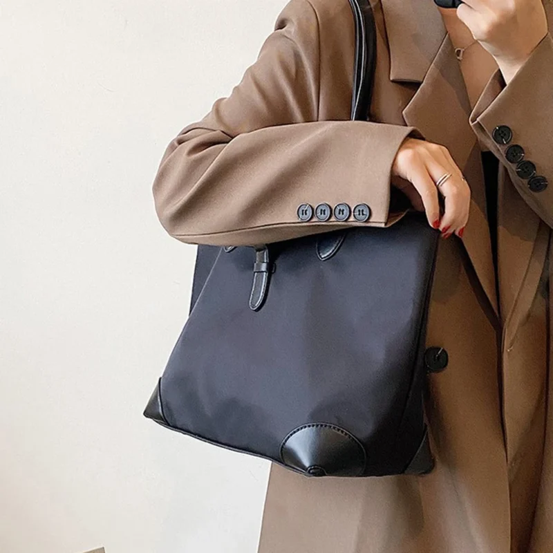 Waterproof Nylon Tote Bag with Multi-Compartments - High-Capacity Casual Shoulder Bag for Women - Image 4
