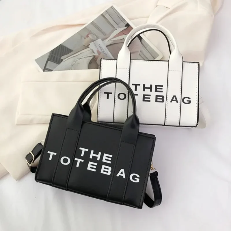 PU Leather Work Tote Bag with Letter Design - Adjustable Straps Professional Commuter Bag for Women - Image 2