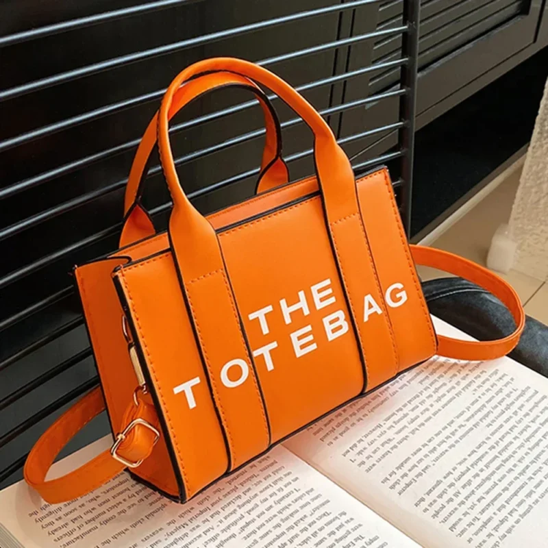 PU Leather Work Tote Bag with Letter Design - Adjustable Straps Professional Commuter Bag for Women - Image 8