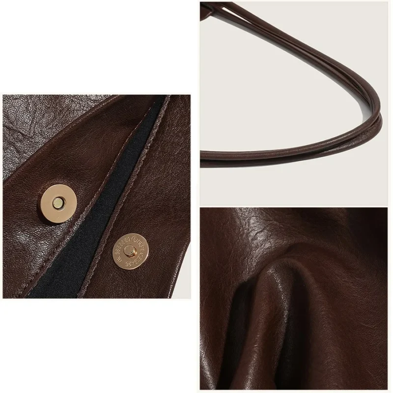 Vegan Leather Work Tote with Laptop Compartment - Professional Women's Commuter Bag - Image 4