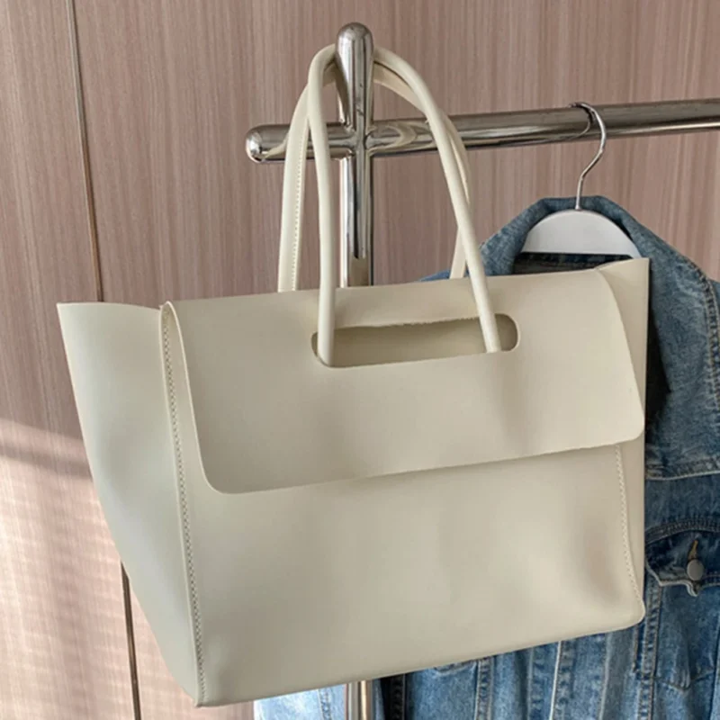 Vintage PU Leather Work Tote Bag with Large Capacity for Women - Professional Casual Shoulder Handbag - Image 8