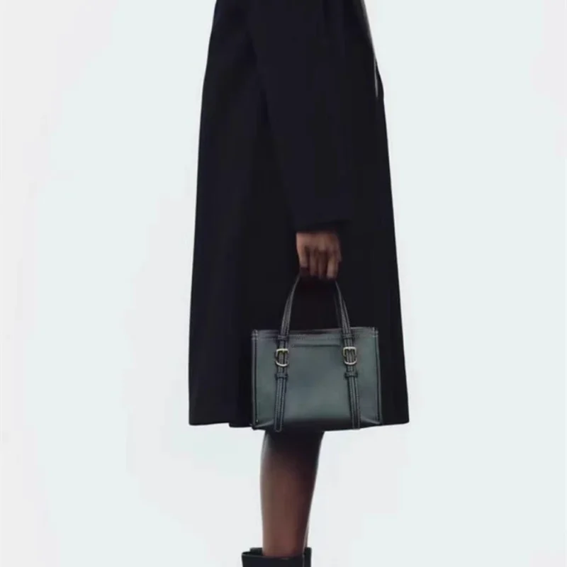 Vintage PU Leather Work Tote with Top Handle & Crossbody Strap - Professional Women's Shoulder Bag - Image 2