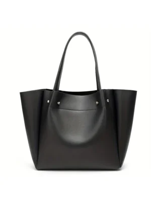 Premium PU Leather Pleated Tote Bag Large Capacity Professional Work Handbag for Women - Stylish Shoulder Carryall